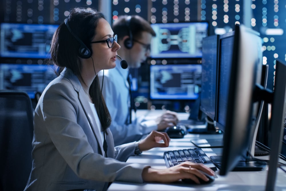 woman working as a technical support